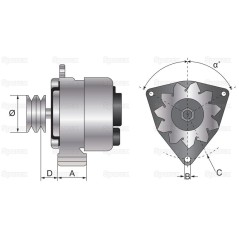 Alternator (Mahle) - 28V, 55 Ampery 