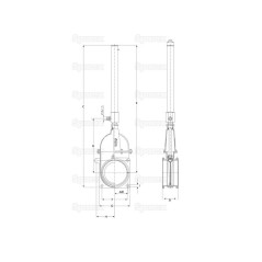 Zawór suwakowy mocowanie z siłownik hydrauliczny - Podwójnie kołnierzowe - O dużej wytrzymałości 6'' 