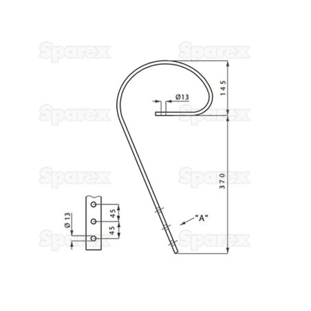 Zb 45 x 10mm Zastępuje: 201787 3 HOLE