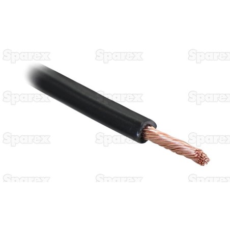 żyłowy kabel elektryczny - 1 Rdzeń, 6mm² Przewód, Czarny (Długość: 50M)