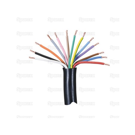 żyłowy kabel elektryczny - 13 Rdzeń, 1.5mm² Przewód, Czarny (Długość: 25M)