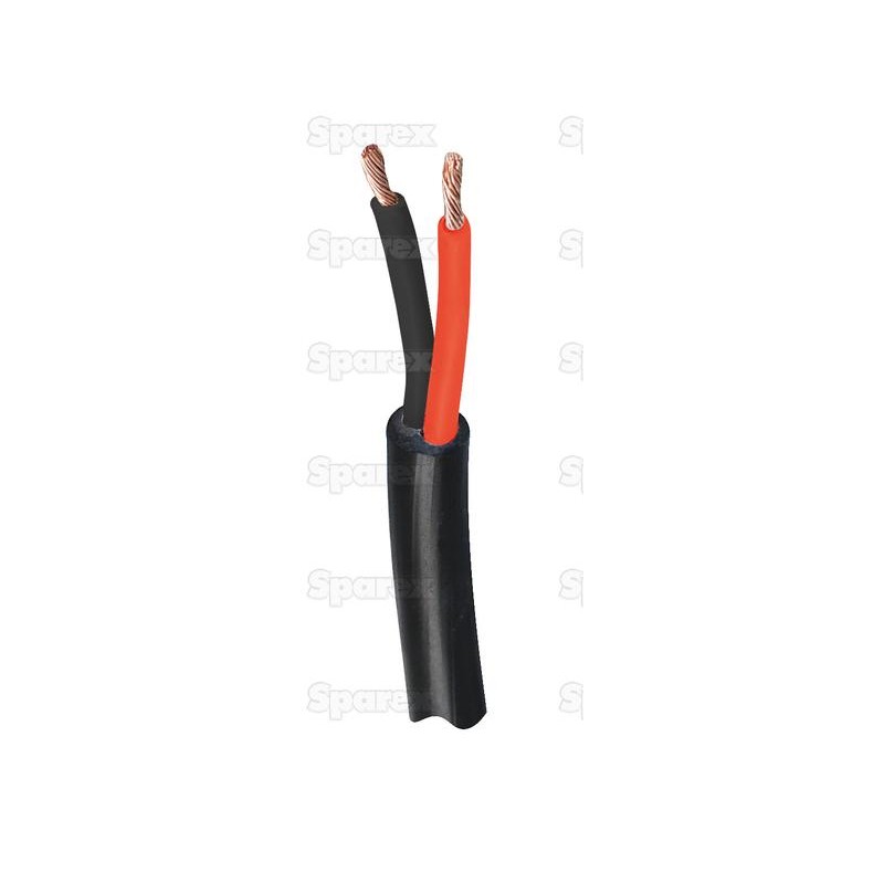 żyłowy kabel elektryczny - 2 Rdzeń, 1.5mm² Przewód, Czarny (Długość: 50M)