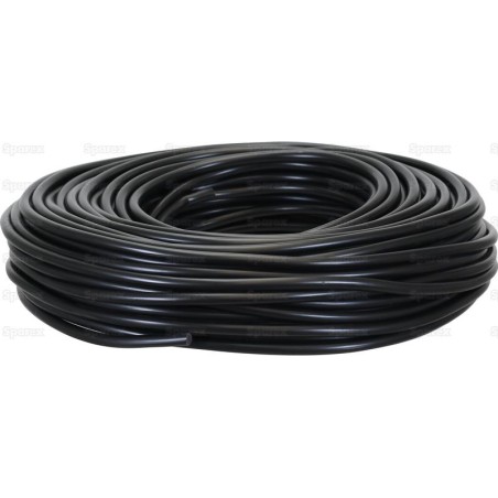 żyłowy kabel elektryczny - 2 Rdzeń, 1mm² Przewód, Czarny (Długość: 50M)