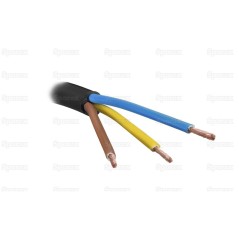 żyłowy kabel elektryczny - 3 Rdzeń, 1.5mm² Przewód, Czarny (Długość: 50M)