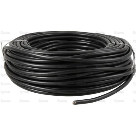 żyłowy kabel elektryczny - 4 Rdzeń, 1.5mm² Przewód, Czarny (Długość: 50M)