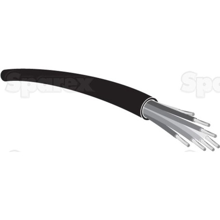 żyłowy kabel elektryczny - 5 Rdzeń, 1.5mm² Przewód, Czarny (Długość: 50M)