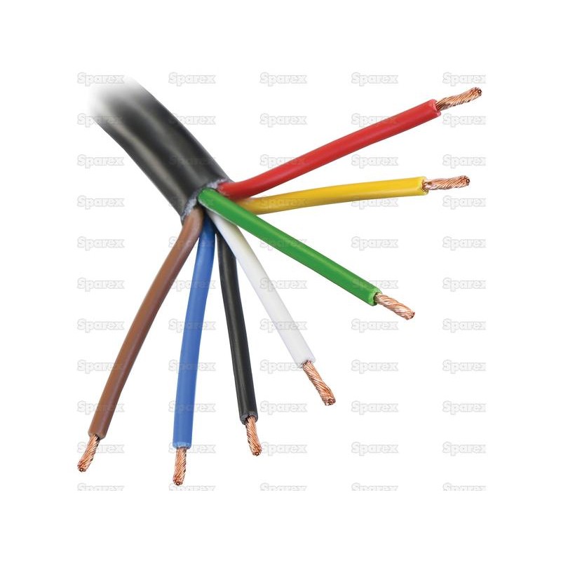 żyłowy kabel elektryczny - 7 Rdzeń, 0.5mm² Przewód, Czarny (Długość: 1M)