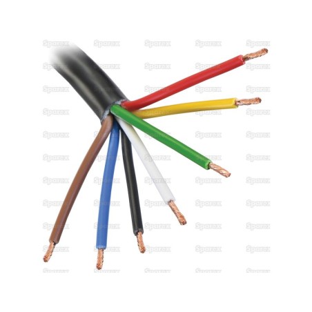żyłowy kabel elektryczny - 7 Rdzeń, 1.5mm² Przewód, Czarny (Długość: 1M)