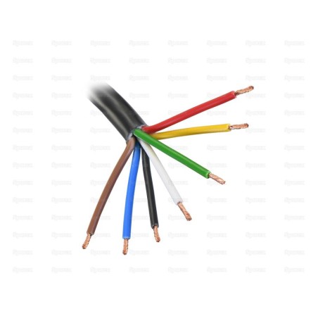 żyłowy kabel elektryczny - 7 Rdzeń, 1.5mm² Przewód, Czarny (Długość: 1M)