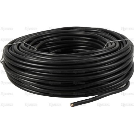żyłowy kabel elektryczny - 7 Rdzeń, 1mm² Przewód, Czarny (Długość: 50M)