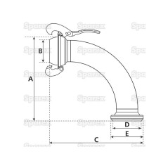 Złącze 90 ° męskie i żeńskie - 4'' (108mm) (galvanizado) 