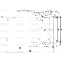 Złącze z kołnierzem czworokątnym - Krótki - Żeńska 6'' (159mm) x (150mm) (galvanizado) 