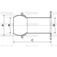 Złącze z kołnierzem czworokątnym - Męska 4'' (100mm) x (100mm) (galvanizado) 