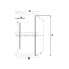 Złącze z kołnierzem czworokątnym - Męska 6'' (159mm) x (150mm) (galvanizado) 