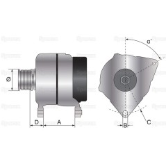 Alternator (Sparex) - 12V, 85 Ampery 