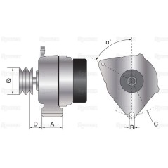Alternator (Sparex) - 12V, 90 Ampery 