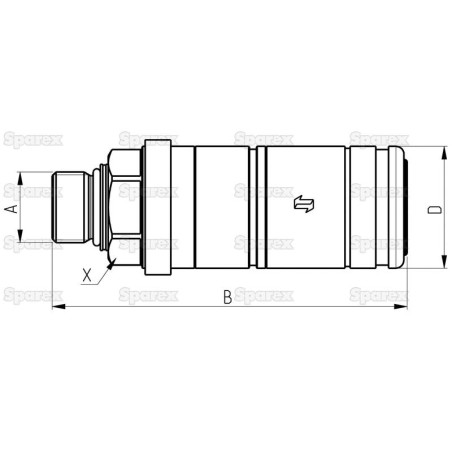 Faster gniazdo hydrauliczne Żeński 1/2'' Wielkość montażowa x M18 x 1.50 Metryczny Gwint męski