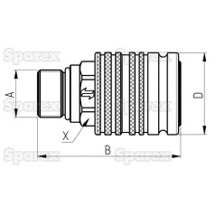 Faster gniazdo hydrauliczne Żeński 1/2'' Wielkość montażowa x M18 x 1.50 Metryczny Męska przegroda 