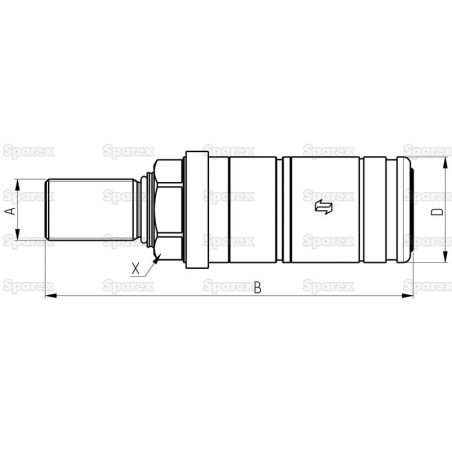 Faster gniazdo hydrauliczne Żeński 1/2'' Wielkość montażowa x M18 x 1.50 Metryczny Męska przegroda