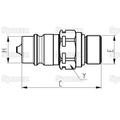 Faster Wtyczka hydrauliczna Męski 1/2'' Wielkość montażowa x M16 x 1.50 Metryczny Gwint męski 