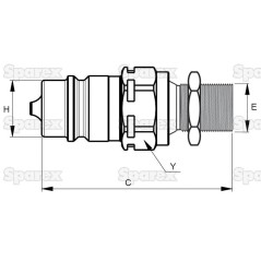 Faster Wtyczka hydrauliczna Męski 1/2'' Wielkość montażowa x M16 x 1.50 Metryczny Męska przegroda 