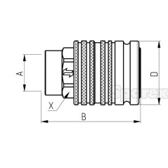 Faster Wtyczka hydrauliczna Żeński 1/2'' Wielkość montażowa x 1/2'' BSP Gwint żeński 