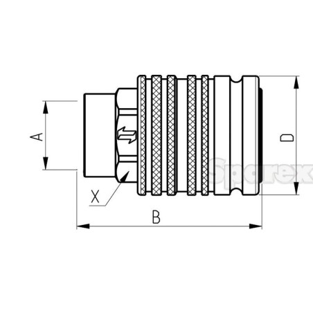 Faster Wtyczka hydrauliczna Żeński 1/2'' Wielkość montażowa x 1/2'' BSP Gwint żeński