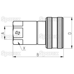 Faster Wtyczka hydrauliczna Żeński 1/2'' Wielkość montażowa x 1/2'' BSP Gwint żeński 