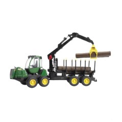 Bruder Ciągnik John Deere z przyczepą samozaładowczą i 4 balami 02133 