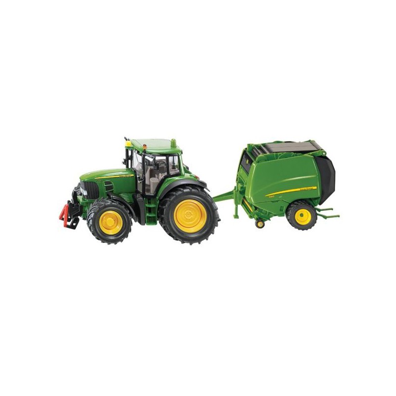 SIKU Traktor John Deere z prasą