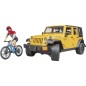 Bruder Jeep Wrangler Rubicon z figurką kolarza i rowerem  02543
