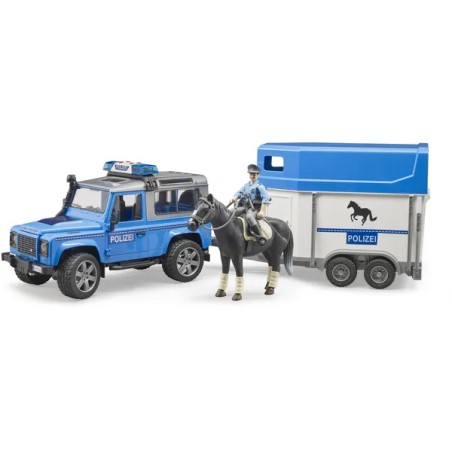 Bruder Policyjny Land Rover z przyczepą dla konia i figur 02588