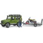 Bruder Land Rover Defender z przyczepą z motocyklem Ducati i figurką 02589