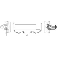 GARDLOC Wałek odbioru mocy-kompletny - (Lz) Długość: 1010mm, 1 3/8'' x 6 frezów, bolec szybkiego zwalniania to 1 3/8 x 6... 