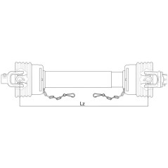 GARDLOC Wałek odbioru mocy-kompletny - (Lz) Długość: 1010mm, 1 3/8'' x 6 frezów, bolec szybkiego zwalniania to 1 3/8 x 6... 