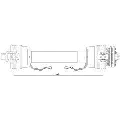 GARDLOC Wałek odbioru mocy-kompletny - (Lz) Długość: 1010mm, 1 3/8'' x 6 frezów, bolec szybkiego zwalniania to 1 3/8 x 6... 