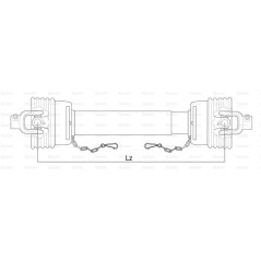 GARDLOC Wałek odbioru mocy-kompletny - (Lz) Długość: 1510mm, 1 3/8'' x 6 frezów, bolec szybkiego zwalniania to 1 3/8 x 6... 