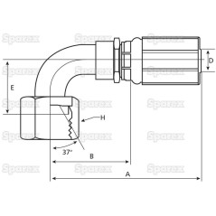 Gates JIC 37° Wkłąd węża 1/2'' x 7/8'''' Żeński 90° Złączka kątowa 