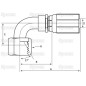 Gates JIC 37° Wkłąd węża 1/2'' x 7/8'''' Żeński 90° Złączka kątowa