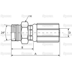 Gates Metryczny 24° Wkłąd węża 1/2'' x M22 x 1.50 Męski Prosta 