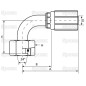 Gates Metryczny 24° Wkłąd węża 1/2'' x M22 x 1.50 Żeński 90° Złączka kątowa