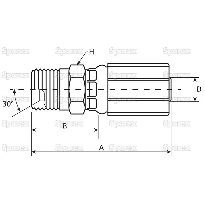 Gates NPT 30° Wkłąd węża 3/8'' x 1/2'''' Męski Prosta