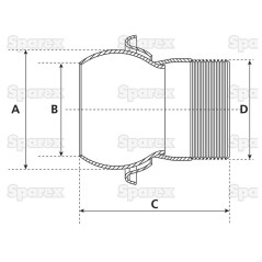 Sparex Śruba z nakrętką M 11 x 60mm Wytrzymałość na rozciąganie 8.8