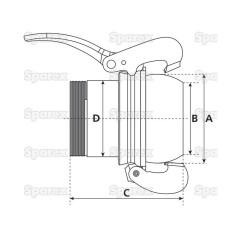 Gniazdo z gwintem zewnętrznym - Męska 4'' (108mm) x 4'' BSPT (galvanizado) 