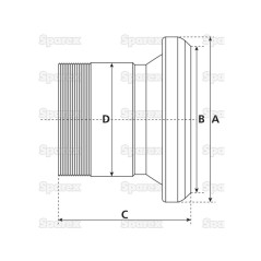 Gniazdo z gwintem zewnętrznym - Żeńska 4'' (108mm) x 4'' (galvanizado) 