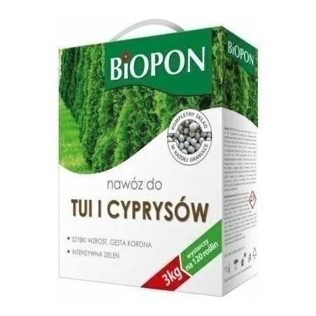 NAWÓZ BIOPON DO TUI I CYPRYSÓW 3kg KARTON