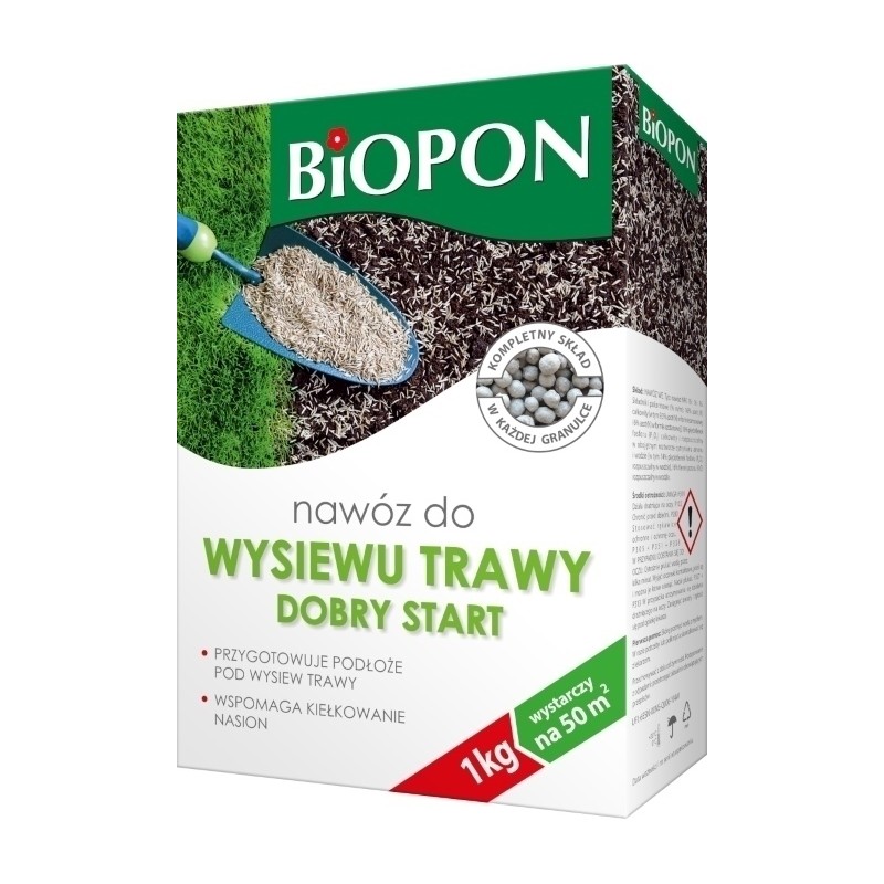 NAWÓZ BIOPON DO WYSIEWU TRAWNIKA 1kg DOBRY START KARTON