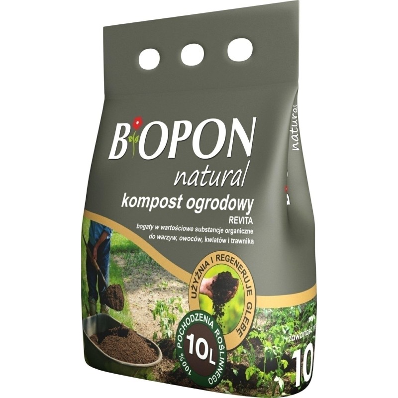 NAWÓZ BIOPON KOMPOST OGRODOWY REVITA 10l WOREK NATURAL