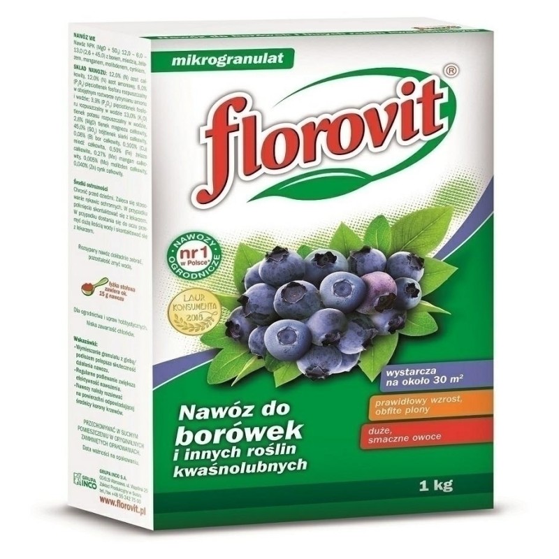 NAWÓZ FLOROVIT DO BORÓWEK 1kg KARTON