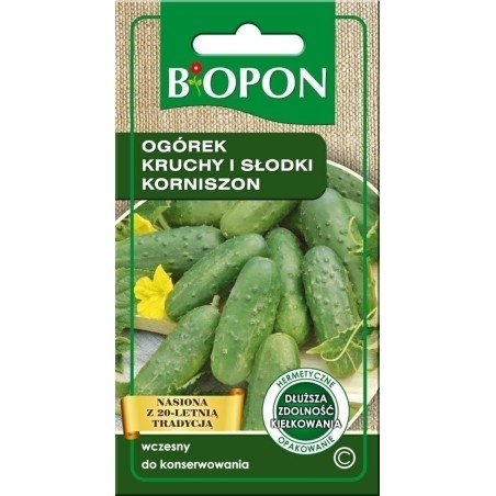 OGÓREK GRUNT.KRUCHY. SŁODKI KORNISZON 2g BIOPON